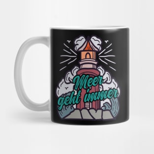 Meer geht immer Leuchtturm mit Möwen Mug